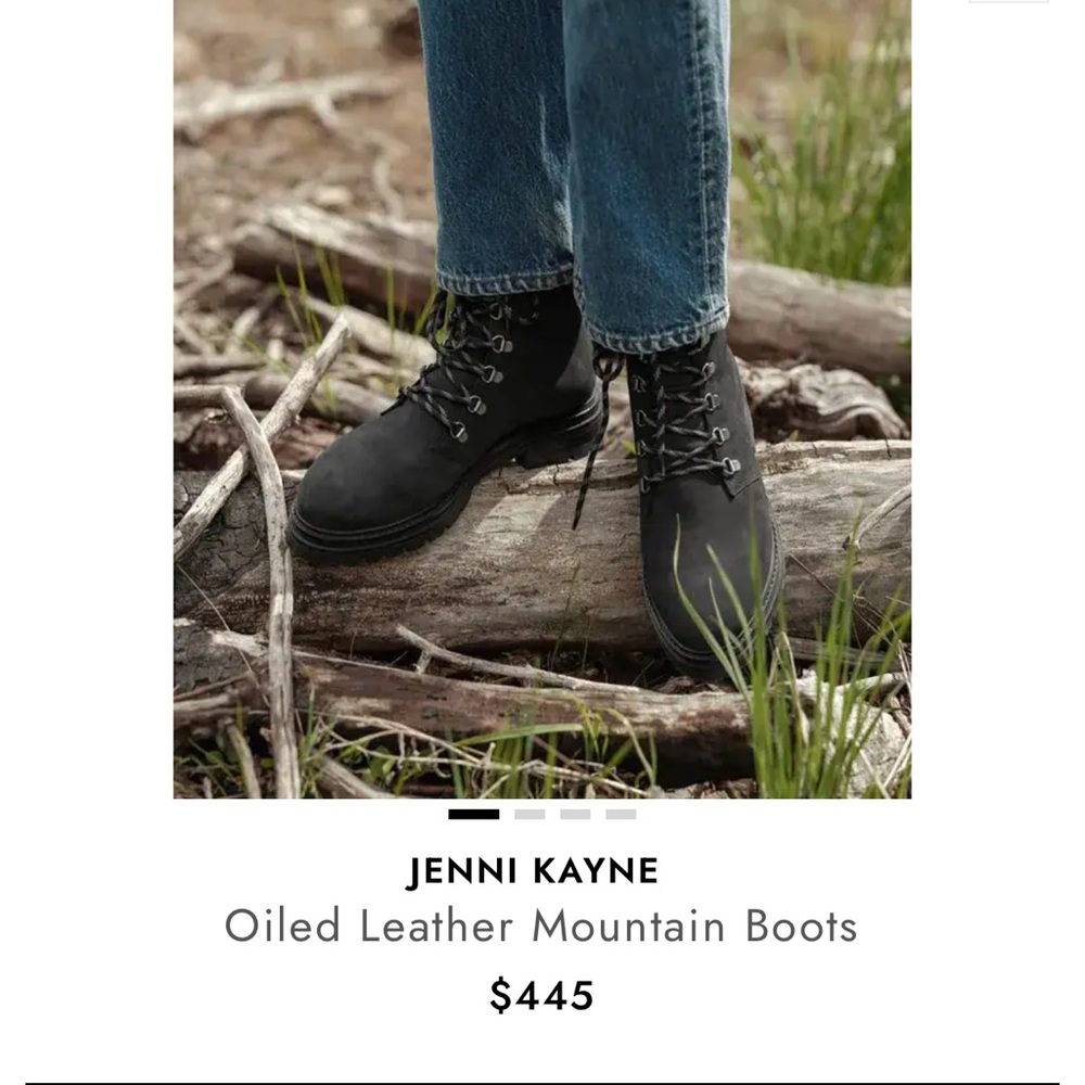 NEW Jenni Kayne Black‎ Oiled Leather Mountain Lace Up Women's Boots EU 40 US 10